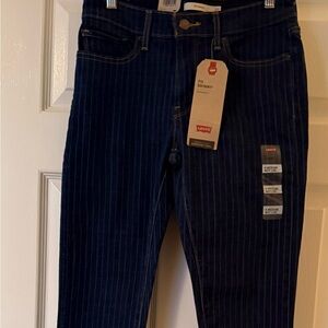 Levi's Women's 711 Skinny Navy Pinstripe Skinny Jeans-Size 4 W 27 L30